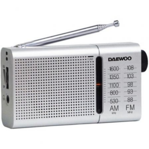 Radio Portátil Daewoo DW1037/ a Pilas/ Plateada