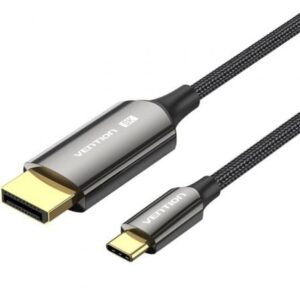 Cable Conversor DisplayPort 8K Vention CRFBF/ USB Tipo-C Macho - DisplayPort Macho/ 1m/ Negro