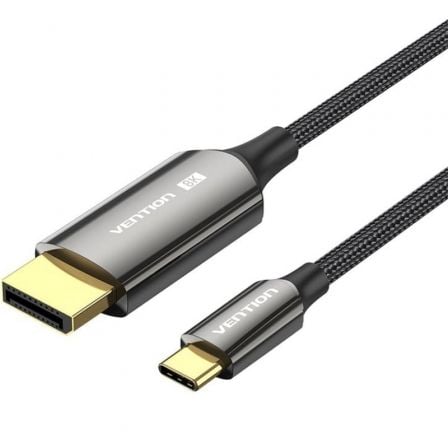 Cable Conversor DisplayPort 8K Vention CRFBF/ USB Tipo-C Macho - DisplayPort Macho/ 1m/ Negro