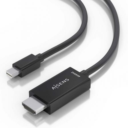 Cable Conversor Aisens A125-0885/ Mini DisplayPort Macho - HDMI 4K Macho/ 60cm/ Negro