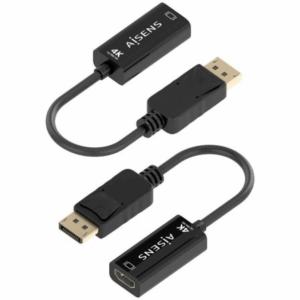 Conversor Aisens A125-0905/ DisplayPort Macho - HDMI Hembra/ 15cm/ Negro