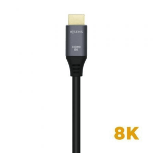 Cable HDMI 2.1 8K Aisens A150-0428/ HDMI Macho - HDMI Macho/ 2m/ Gris Negro