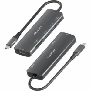 Docking USB Tipo-C Aisens ASUC-6P023-GR/ 1xHDMI 4K/ 2xUSB/ 1xUSB Tipo-C PD/ 1xLector Tarjetas/ Gris