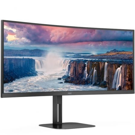 Monitor Profesional Ultrapanorámico Curvo AOC CU34V5C/BK 34"/ WQHD/ Multimedia/ Negro
