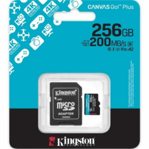 Tarjeta de Memoria Kingston CANVAS Go! Plus 256GB microSD XC con Adaptador/ Clase 10/ 200MBs