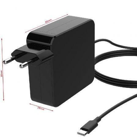 Cargador de Portátil Universal Leotec Notebook 90W Type-C/ 1xUSB Tipo-C/ 90W/ Automático/ Voltaje 5-20V