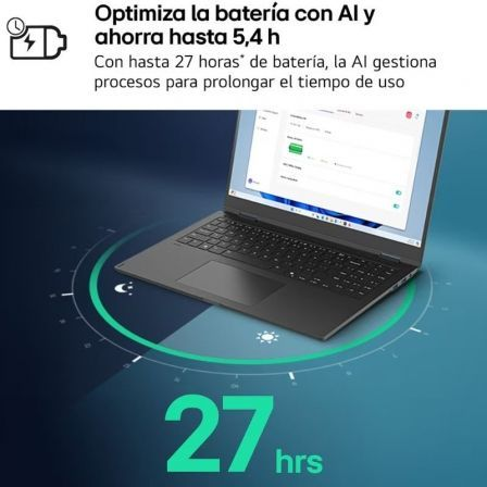 Portátil LG Gram 15Z80T-G.AU88B Ryzen AI 7-350/ 32GB/ 1TB SSD/ 15.6"/ Win11