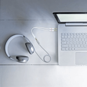 Cable Estéreo Nanocable 10.24.1203/ Jack 3.5 Hembra - 2x Jack 3.5 Macho/ 20cm/ Blanco