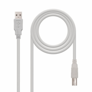 Cable USB 2.0 Impresora Nanocable 10.01.0102/ USB Tipo-B Macho - USB Macho / 480Mbps/ 1m/ Beige