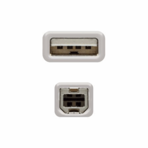 Cable USB 2.0 Impresora Nanocable 10.01.0104/ USB Tipo-B Macho - USB Macho/ 3m/ Beige