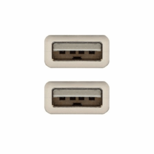 Cable USB 2.0 Nanocable 10.01.0304/ USB Macho - USB Macho/ 3m/ Beige