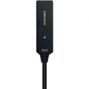 Cable Alargador USB Tipo-C 3.2 con Amplificador Nanocable 10.01.1311/ USB Tipo-C Macho - USB Tipo-C Hembra/ 5m/ Negro