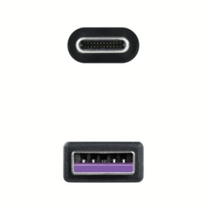 Cable USB 2.0 Nanocable 10.01.2101-L150/ USB Tipo-C Macho - USB Macho/ 480Mbps/ 1.5m/ Negro