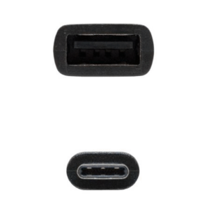 Cable USB 2.0 Tipo-C Nanocable 10.01.2400/ USB Tipo-C Macho - USB Hembra/ 480Mbps/ 15cm/ Negro