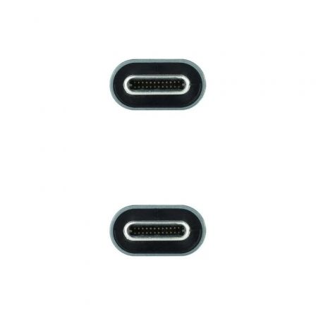 Cable USB 3.2 Tipo-C Nanocable 10.01.4303/ USB Tipo-C Macho - USB Tipo-C Macho/ 3m/ Gris y Negro