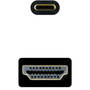 Cable Conversor Nanocable 10.15.5135/ USB Tipo-C Macho - HDMI Macho/ 5m/ Negro