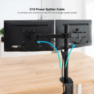 Cable Alimentación Nanocable 10.22.0100-L300/ Schuko Macho - 2 x C13 Hembra/ 3m/ Negro