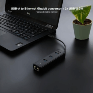 Hub USB 3.0 Nanocable 10.16.4604/ 3xUSB/ 1xRJ45/ Negro