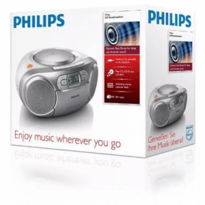 Radio CD Philips AZ127/12/ 2W/ con Cable/ a Pilas/ Gris
