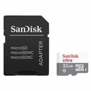 Tarjeta de Memoria SanDisk Ultra 32GB microSD HC con Adaptador/ Clase 10/ 100MB/s