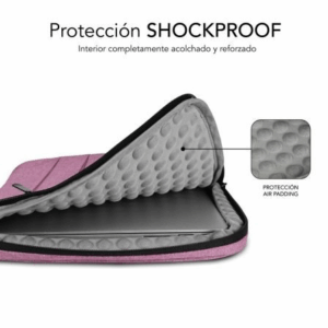 Funda Subblim Air Padding 360 Sleeve para Portátiles hasta 14"/ Rosa