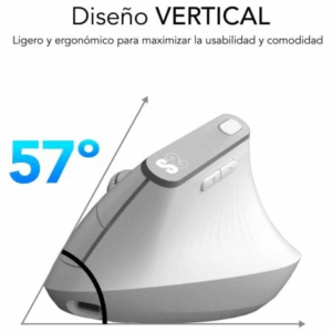 Ratón Vertical Inalámbrico Subblim Nature Vertical Ergo Dual Battery/ Batería Recargable/ Hasta 4000 DPI/ Blanco