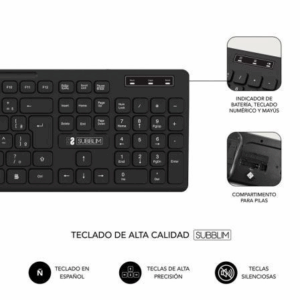 Teclado y Ratón Inalámbrico Subblim Combo Business Slim CSSW10