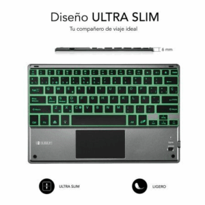 Teclado Compacto Inalámbrico por Bluetooth Subblim Touchpad Smart Blacklit/ Gris