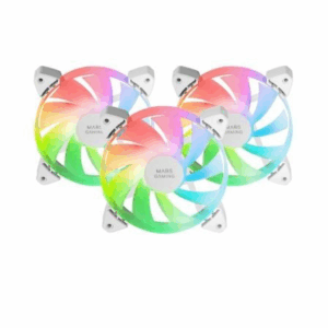 Pack 3 Ventiladores Mars Gaming MF-3A/ 12cm/ ARGB/ Blanco