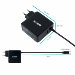 Cargador de Portátil TooQ TQLC-USBC65PD USB Tipo-C/ 1xUSB/ 65W/ Automático/ Voltaje 5-20V