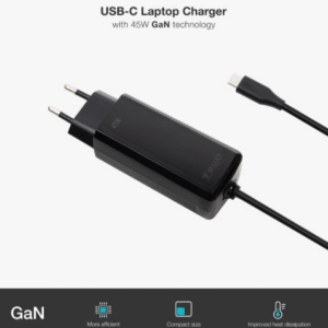 Cargador de Portátil GaN TooQ TQLC-USBCGAN100PD-C USB Tipo-C/ 45W/ Automático/ Voltaje 5-20V