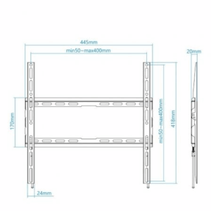 Soporte de Pared Fijo TooQ LP1070F-B para TV de 32-70"/ hasta 45kg
