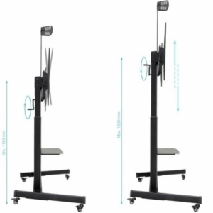 Soporte de Suelo Inclinable con Ruedas TooQ FS20406HM-B para TV de 60-100"/ hasta 120kg