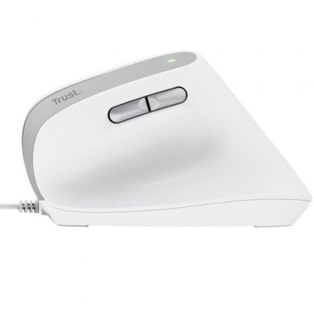 Ratón Vertical Trust Bayo II/ Hasta 2400 DPI/ Blanco