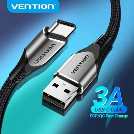 Cable USB 2.0 Tipo-C Vention CODHF/ USB Macho - USB Tipo-C Macho/ 480Mbps/ 1m/ Gris