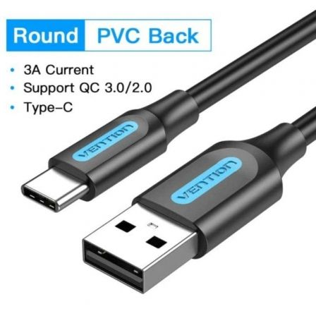 Cable USB 2.0 Tipo-C Vention COKBI/ USB Macho - USB Tipo-C Macho/ 480Mbps/ 3m/ Gris