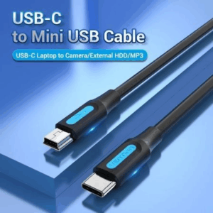 Cable USB 2.0 Tipo-C Vention COWBD/ USB Tipo-C Macho - MiniUSB Macho/ 480Mbps/ 50cm/ Negro