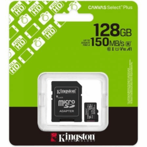 Tarjeta de Memoria Kingston CANVAS Select Plus 128GB microSD XC con Adaptador/ Clase 10/ 150MBs
