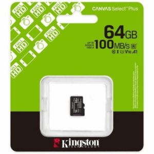 Tarjeta de Memoria Kingston CANVAS Select Plus 64GB microSD XC/ Clase 10/ 100MBs