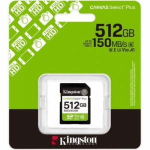 Tarjeta de Memoria Kingston CANVAS Select Plus 512GB SD XC/ Clase 10/ 150MBs