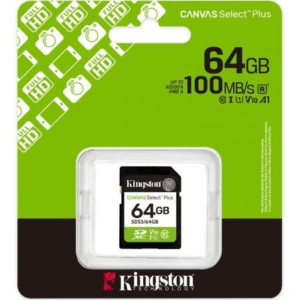 Tarjeta de Memoria Kingston CANVAS Select Plus 64GB SD XC/ Clase 10/ 100MBs