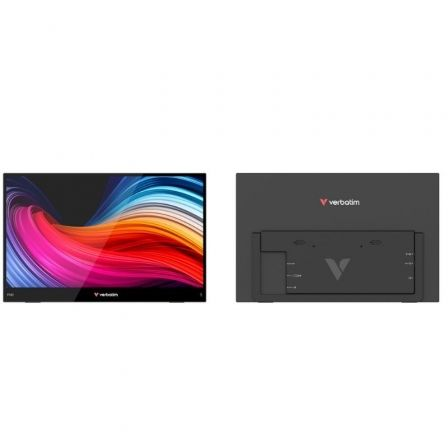 Monitor Portátil Táctil Verbatim Touch Light 15.6"/ Full HD/ Multimedia/ Negro