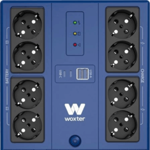SAI Línea Interactiva Woxter Multibase UPS 800 VA/ 800VA-480W/ 8 Salidas/ Formato Torre