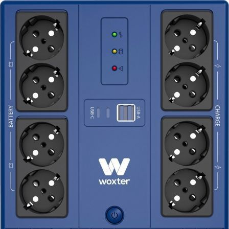 SAI Línea Interactiva Woxter Multibase UPS 800 VA/ 800VA-480W/ 8 Salidas/ Formato Torre