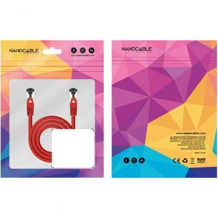 Cable de Red RJ45 SSTP Nanocable 10.20.2001-R Cat.8.1/ 1m/ Rojo
