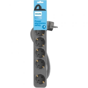 Regleta con Interruptor Philips CHP2154G/12 5 Tomas de corriente/ Cable 1.5m/ Gris
