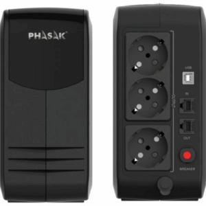 SAI Línea Interactiva Phasak Smart Lite 750 VA/ 750VA-450W/ 3 Salidas/ Formato Torre