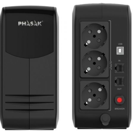 SAI Línea Interactiva Phasak Smart Lite 950VA/ 950VA-570W/ 3 Salidas/ Formato Torre