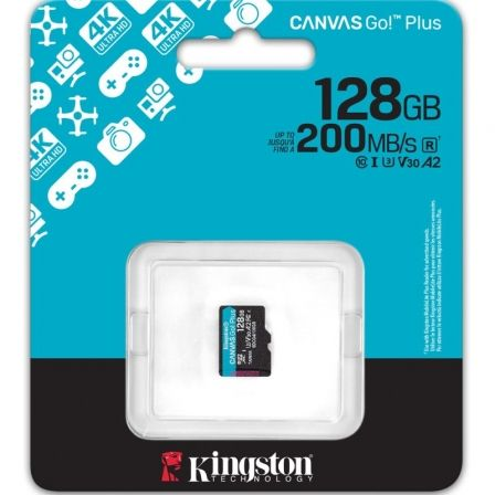 Tarjeta de Memoria Kingston CANVAS Select Plus 128GB microSD XC/ Clase 10/ 200MBs