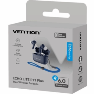Auriculares Bluetooth Vention Echo Lite E11 Plus con estuche de carga/ Autonomía 6h/ Azules